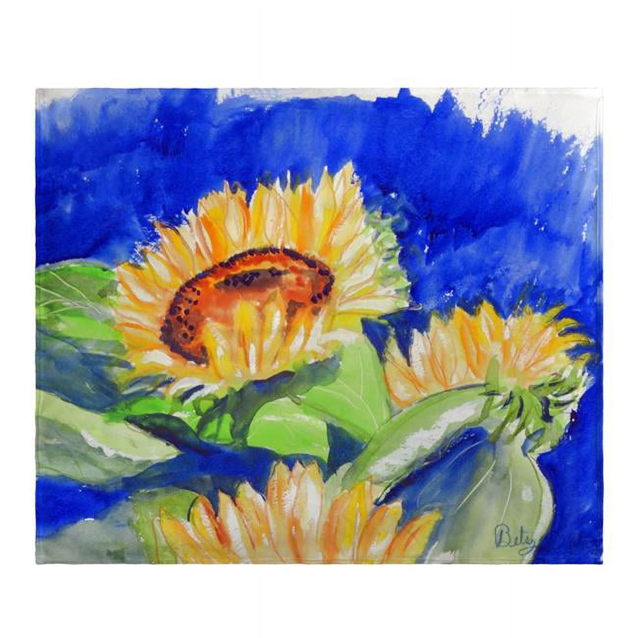 Picture of Betsy Drake BK775 Rising Sunflower Fleece Throw