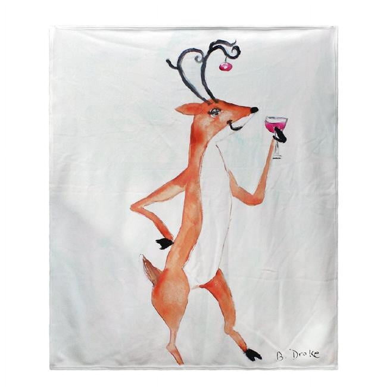 Picture of Betsy Drake BK906 Deer Party Fleece Throw