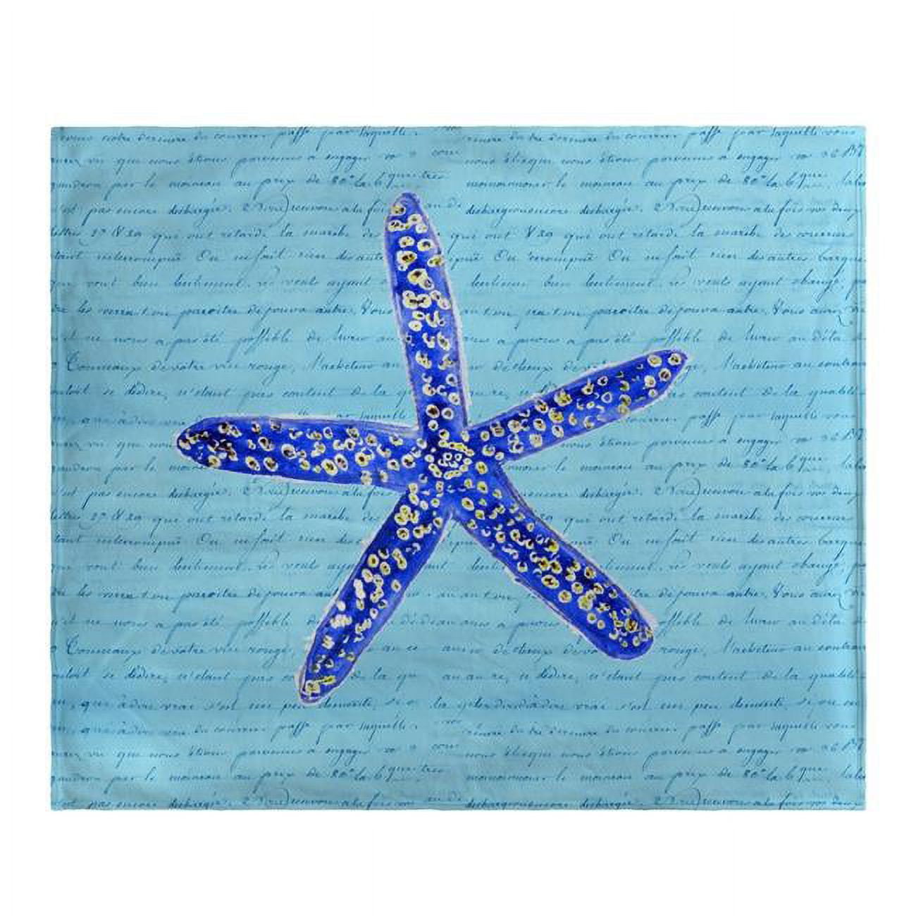 Picture of Betsy Drake BK991 Blue Starfish Fleece Throw