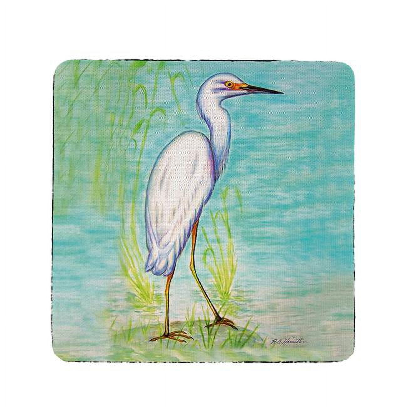 Picture of Betsy Drake CT025 Snowy Egret Coaster - Set of 4