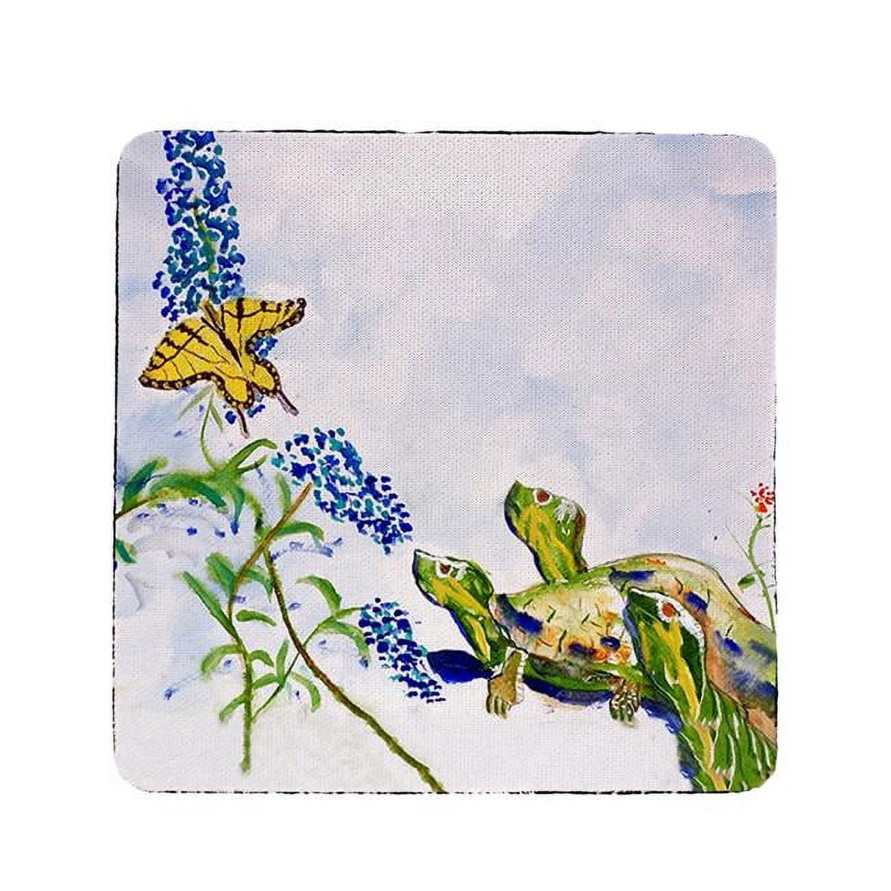 Picture of Betsy Drake CT178 Turtles & Butterfly Coaster - Set of 4