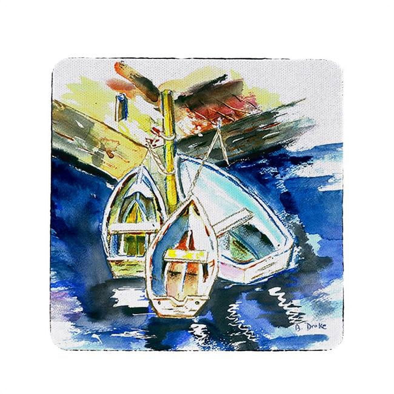 Picture of Betsy Drake CT226 Three Row Boats Coaster - Set of 4