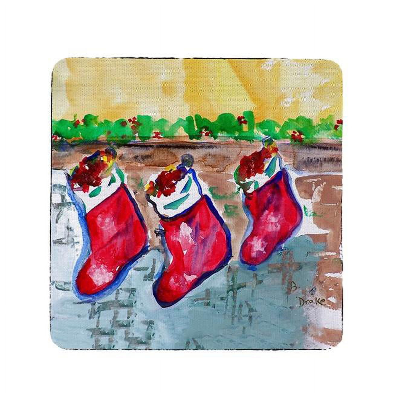 Picture of Betsy Drake CT279 Christmas Stockings Coaster - Set of 4