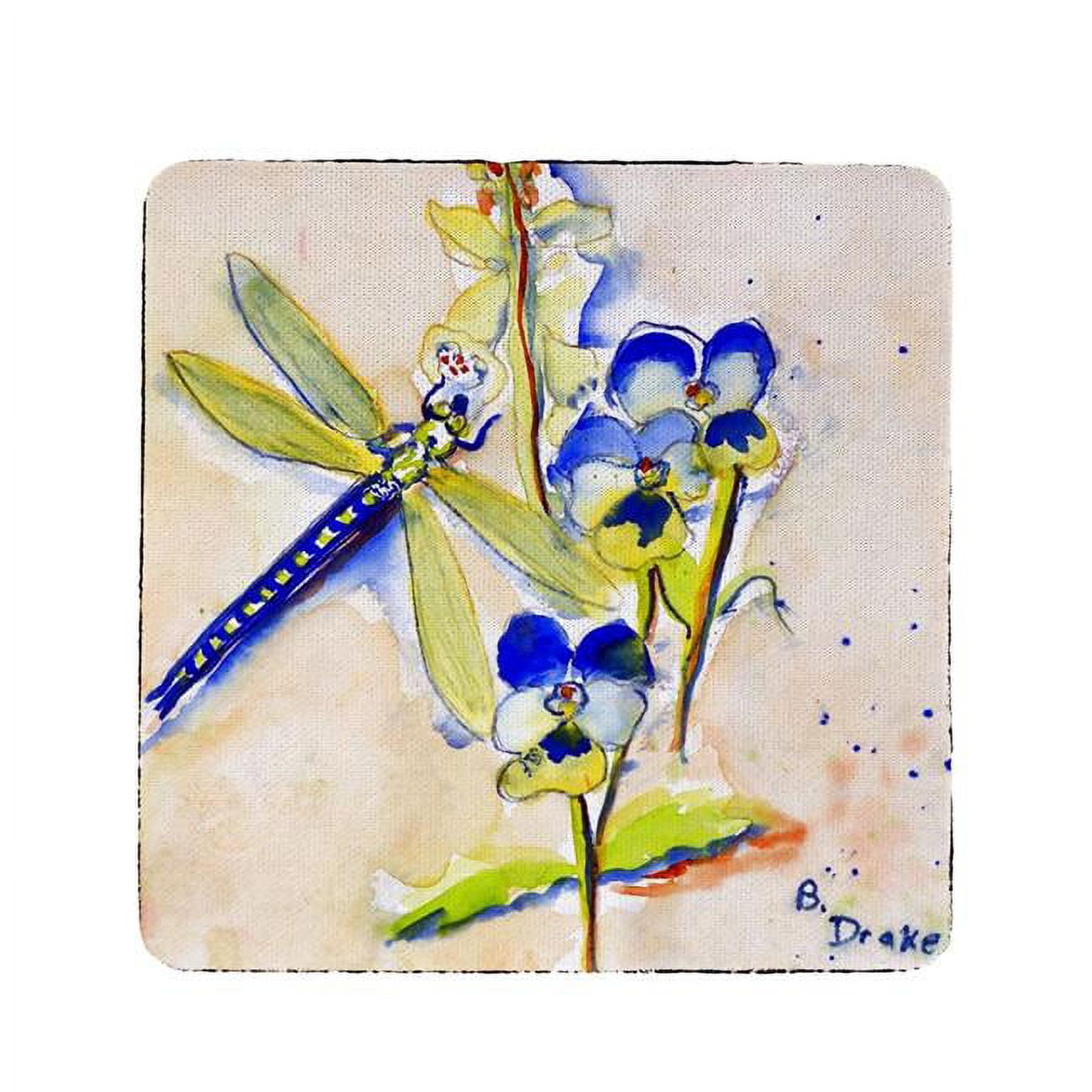 Picture of Betsy Drake CT387 Blue Dragonfly Coaster - Set of 4