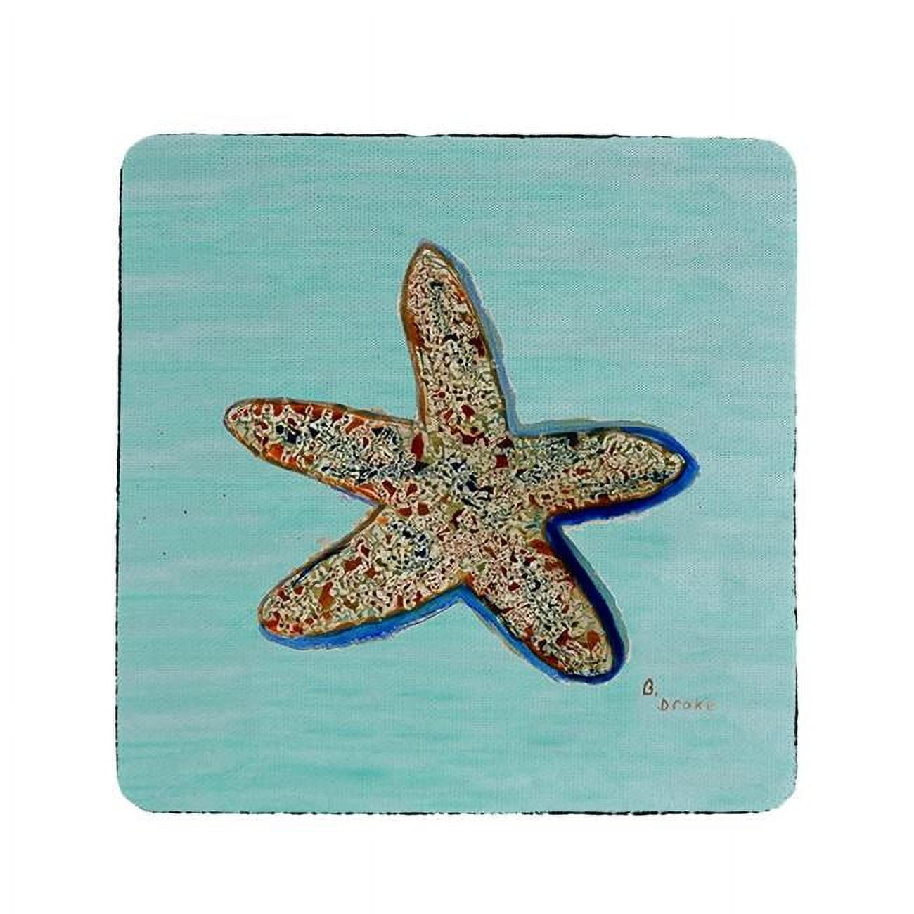 Picture of Betsy Drake CT604C Aqua Starfish Coaster - Set of 4