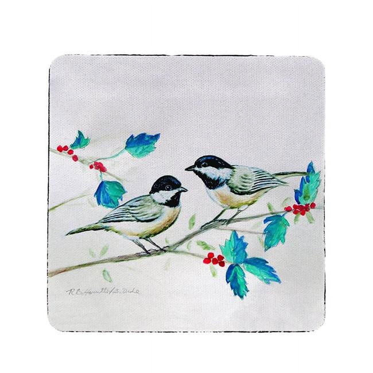 Picture of Betsy Drake CT645 Christmas Chickadees Coaster - Set of 4