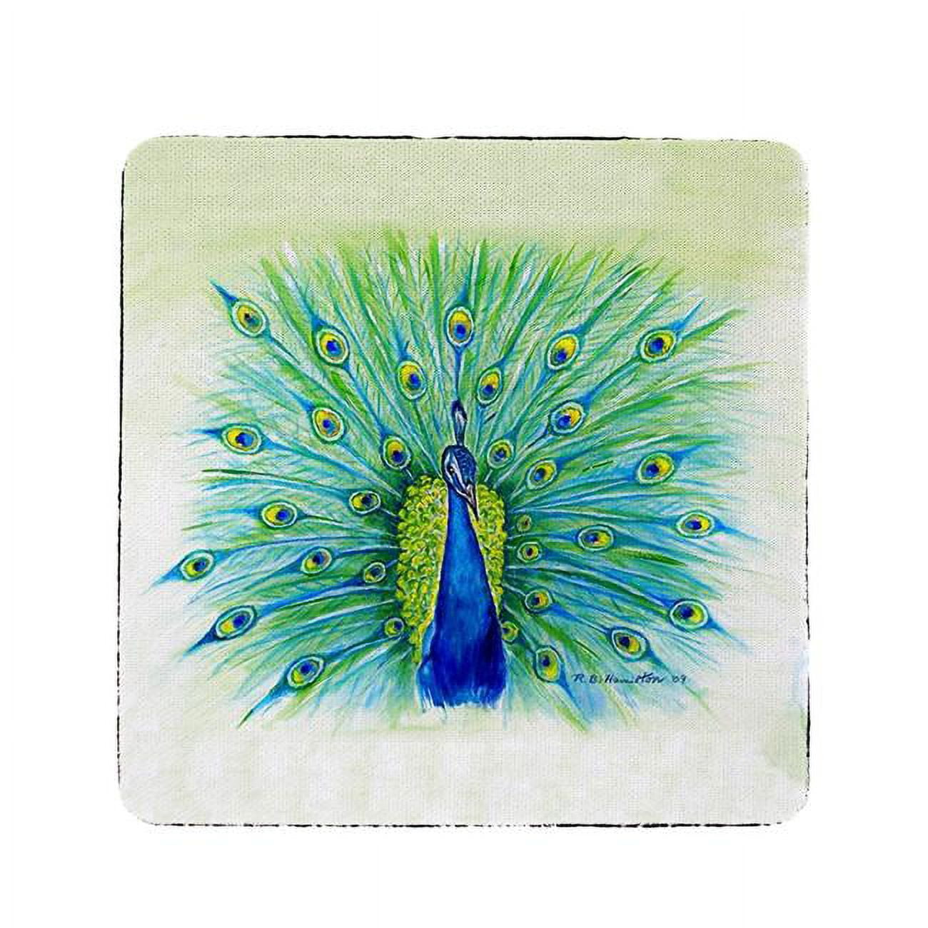 Picture of Betsy Drake CT758 Peacock Coaster - Set of 4
