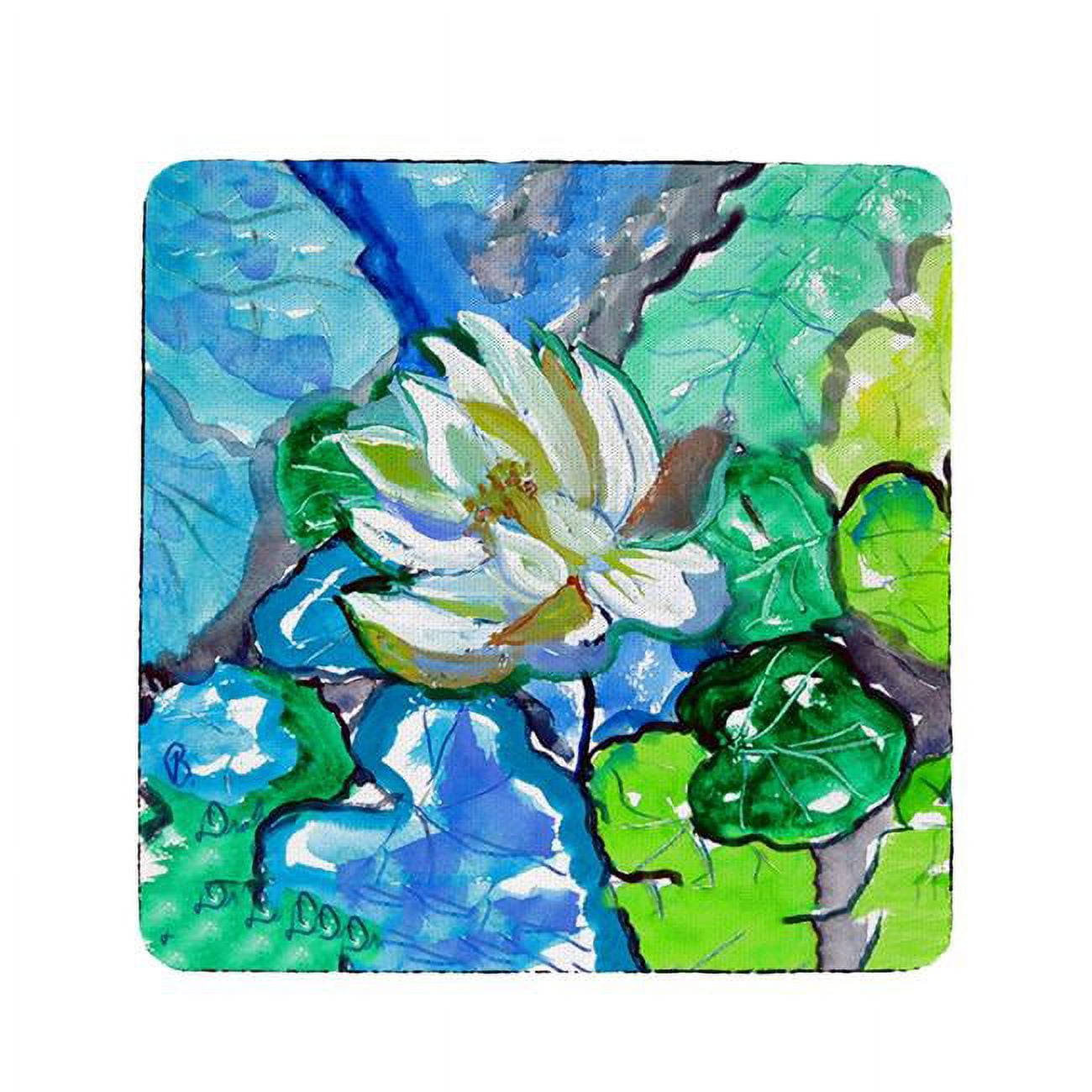 Picture of Betsy Drake CT841 White Lily Flower Coaster - Set of 4