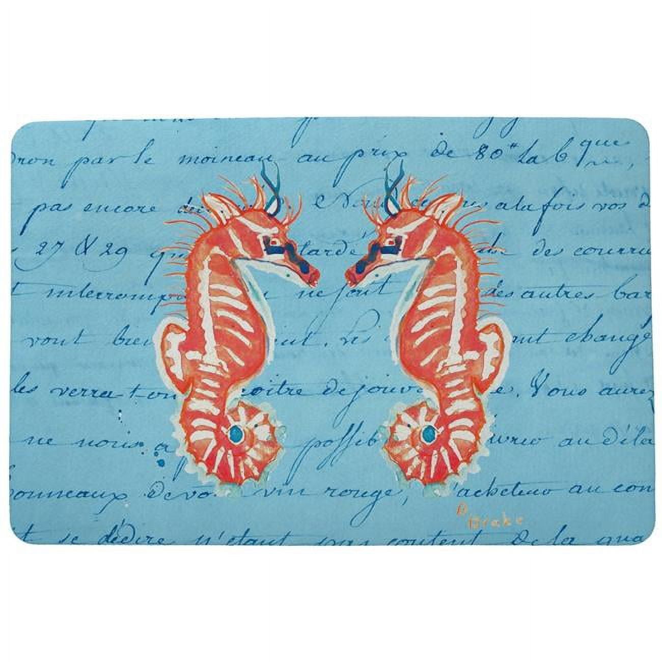 Betsy Drake DM100B Coral Seahorses Door Mat - 18 x 26 in.