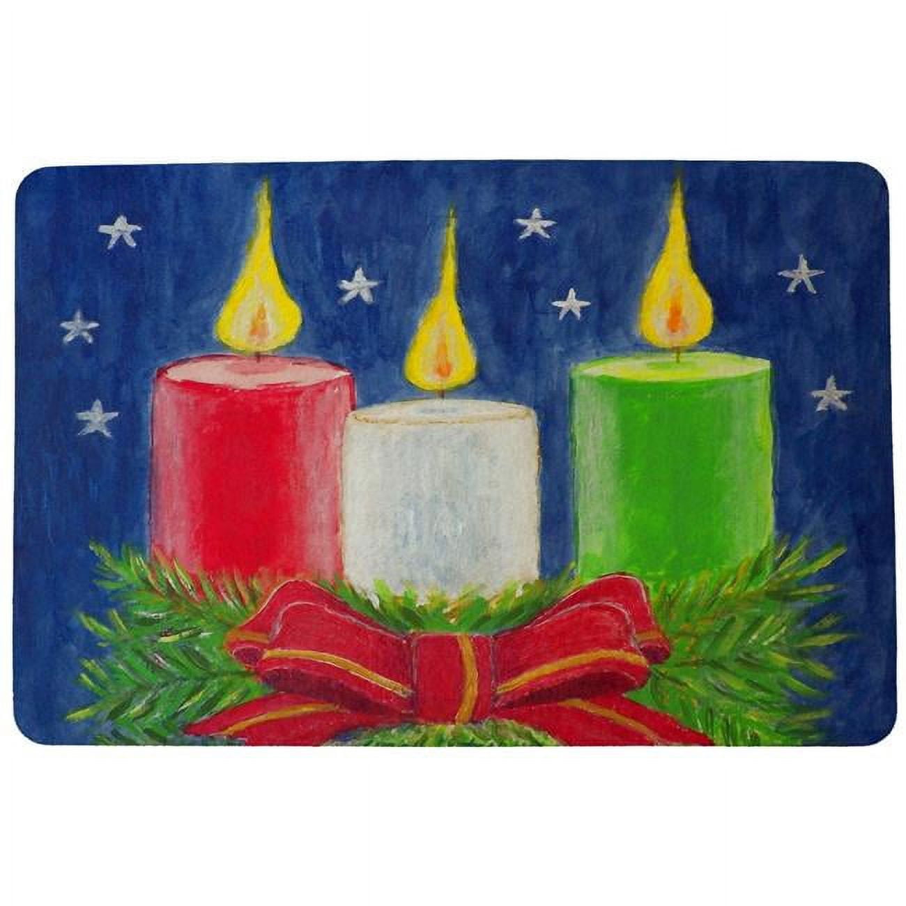 Christmas Candles Door Mat - 18 x 26 in.