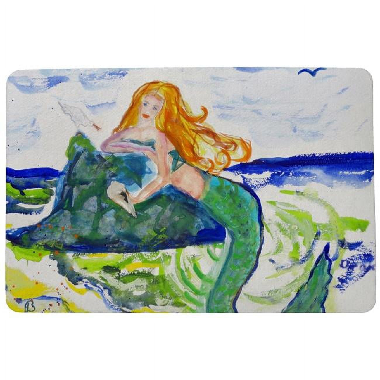 Mermaid on Rock Door Mat - 18 x 26 in.