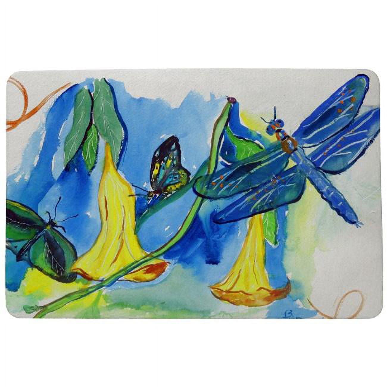 Yellow Bells & Dragonfly Door Mat - 18 x 26 in.
