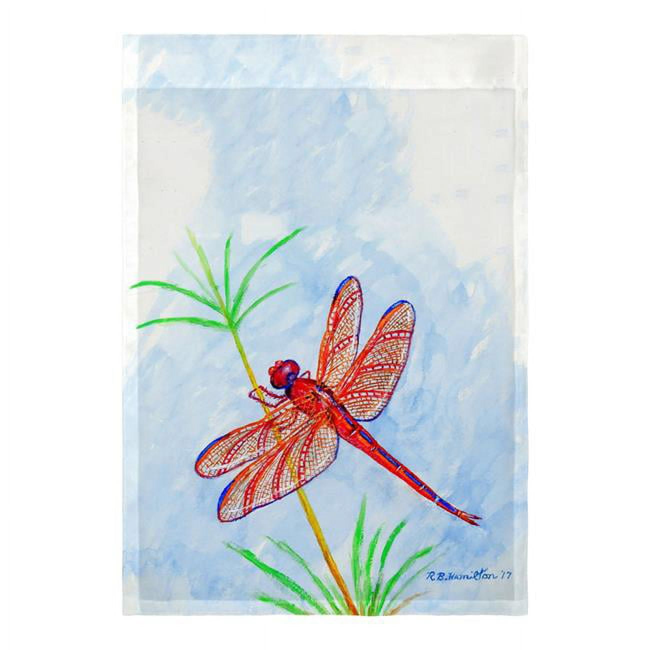 Red Dragonfly Flag - 12.5 x 18 in.