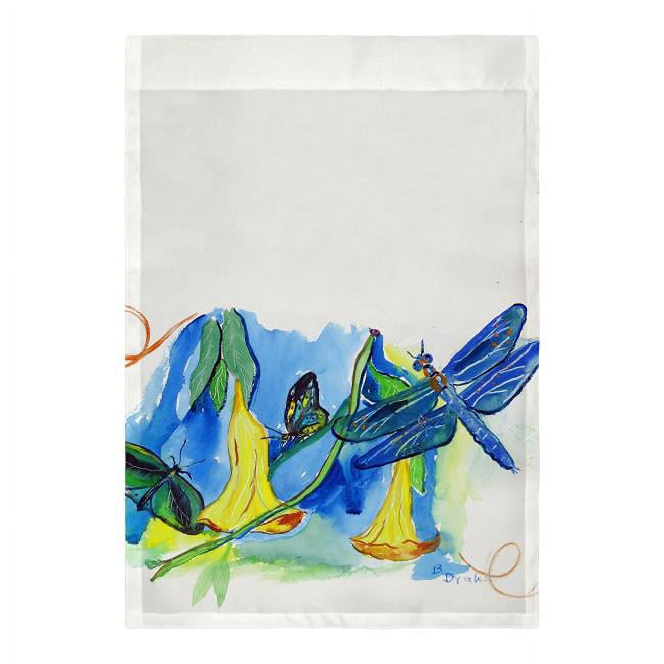 Yellow Bells & Dfly Flag - 12.5 x 18 in.