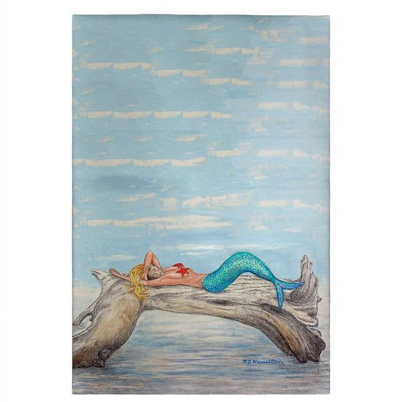 Mermaid on Log Guest Towel - 20 x 20 in.