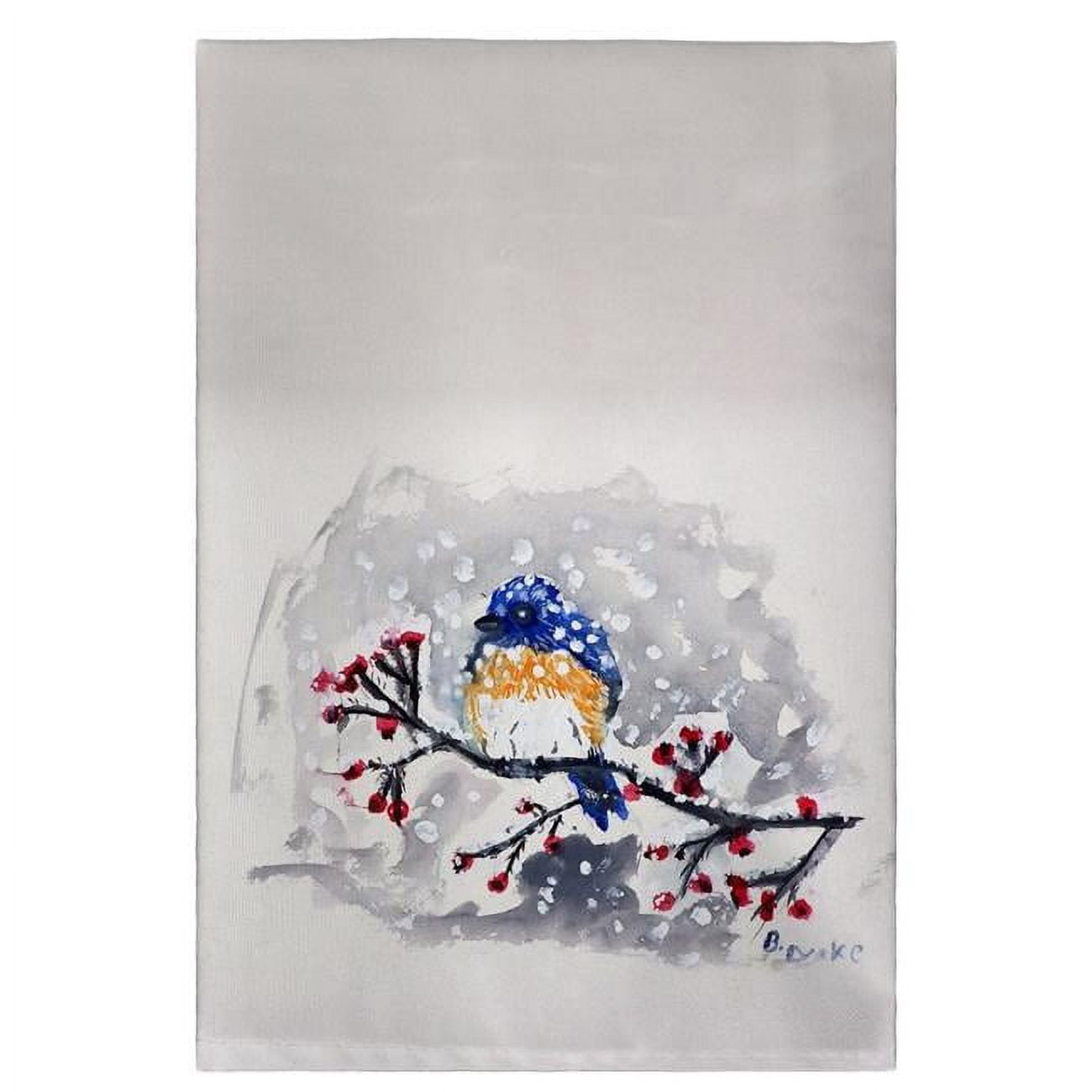 Bluebird in Snow Guest Towel - 20 x 20 in.