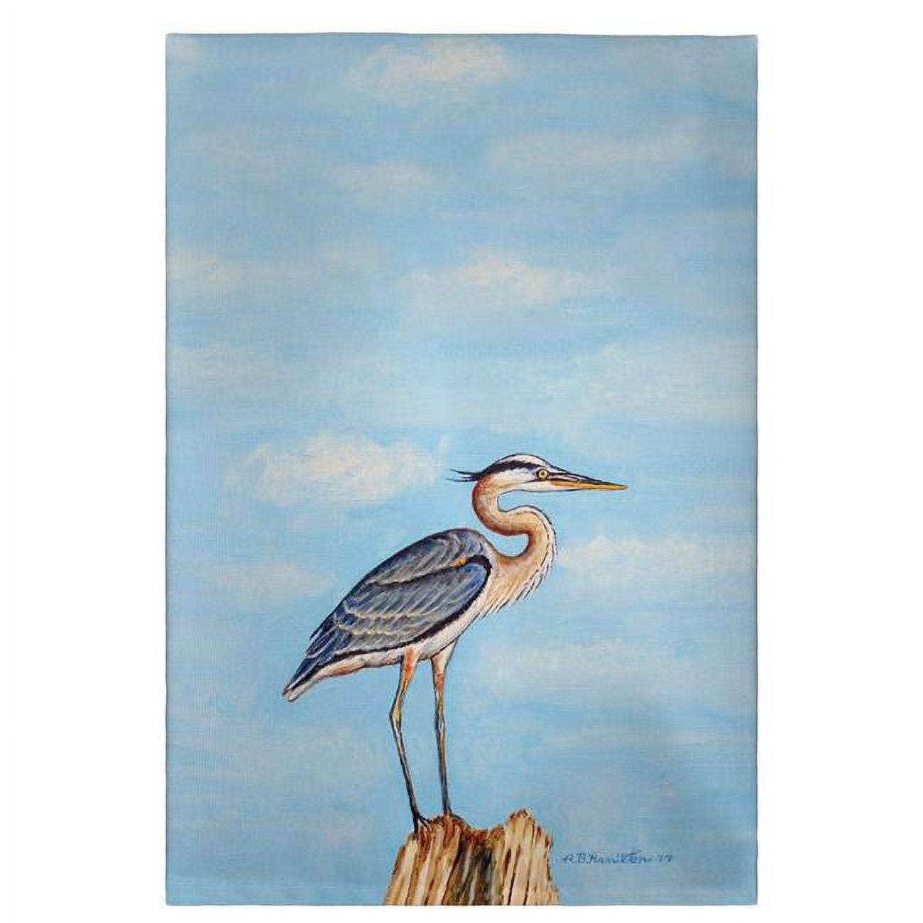 Blue Heron on Stump Guest Towel - 20 x 20 in.