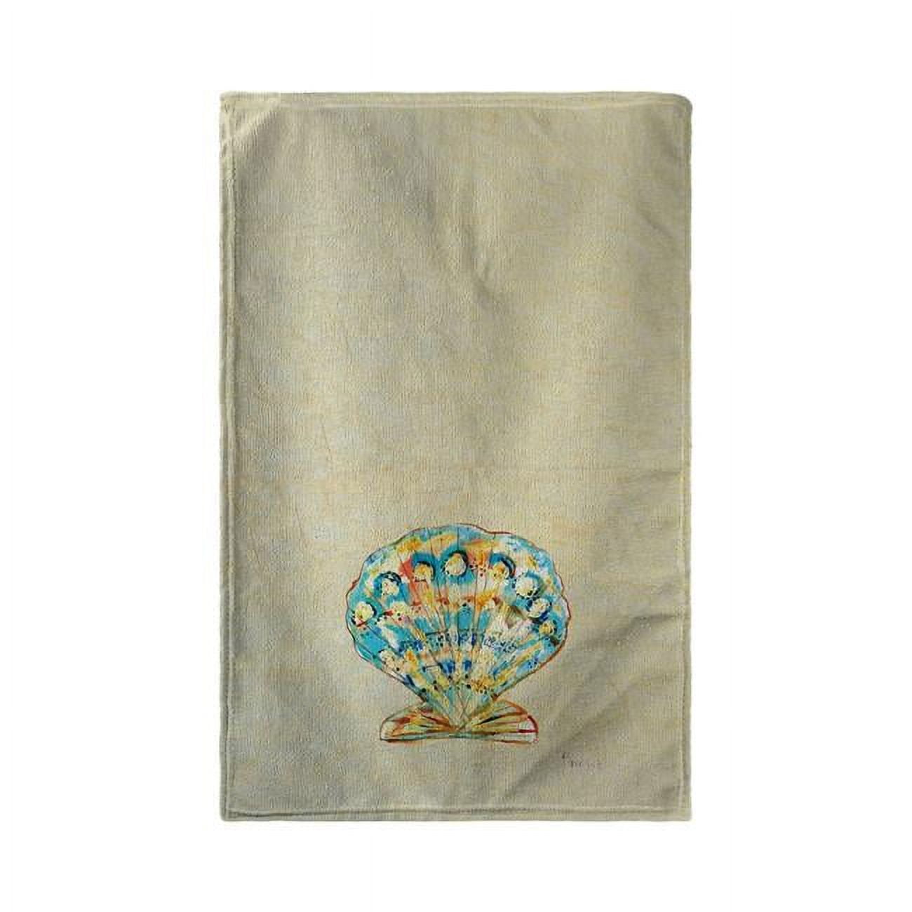 30 x 50 in. Teal Scallop Shell Beach Towel