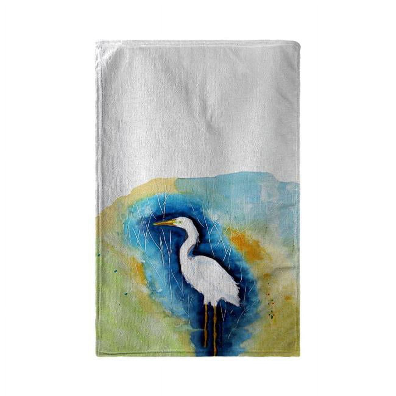 30 x 50 in. Great Egret - Left Beach Towel