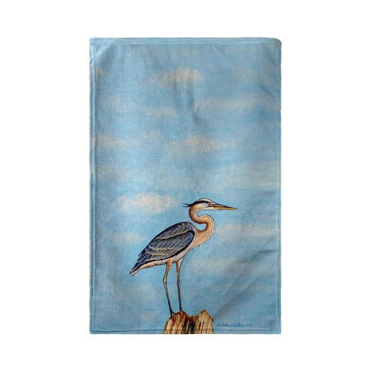 30 x 50 in. Blue Heron on Stump Beach Towel