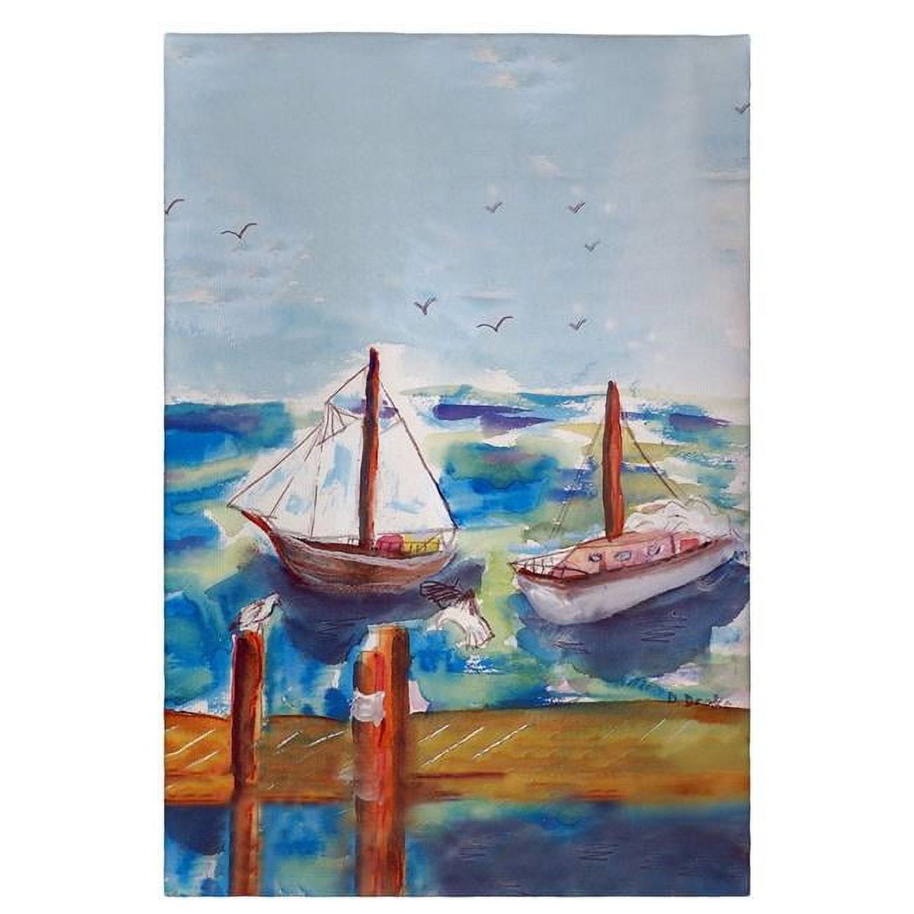 20 x 20 in. Two Sailboats Guest Towel