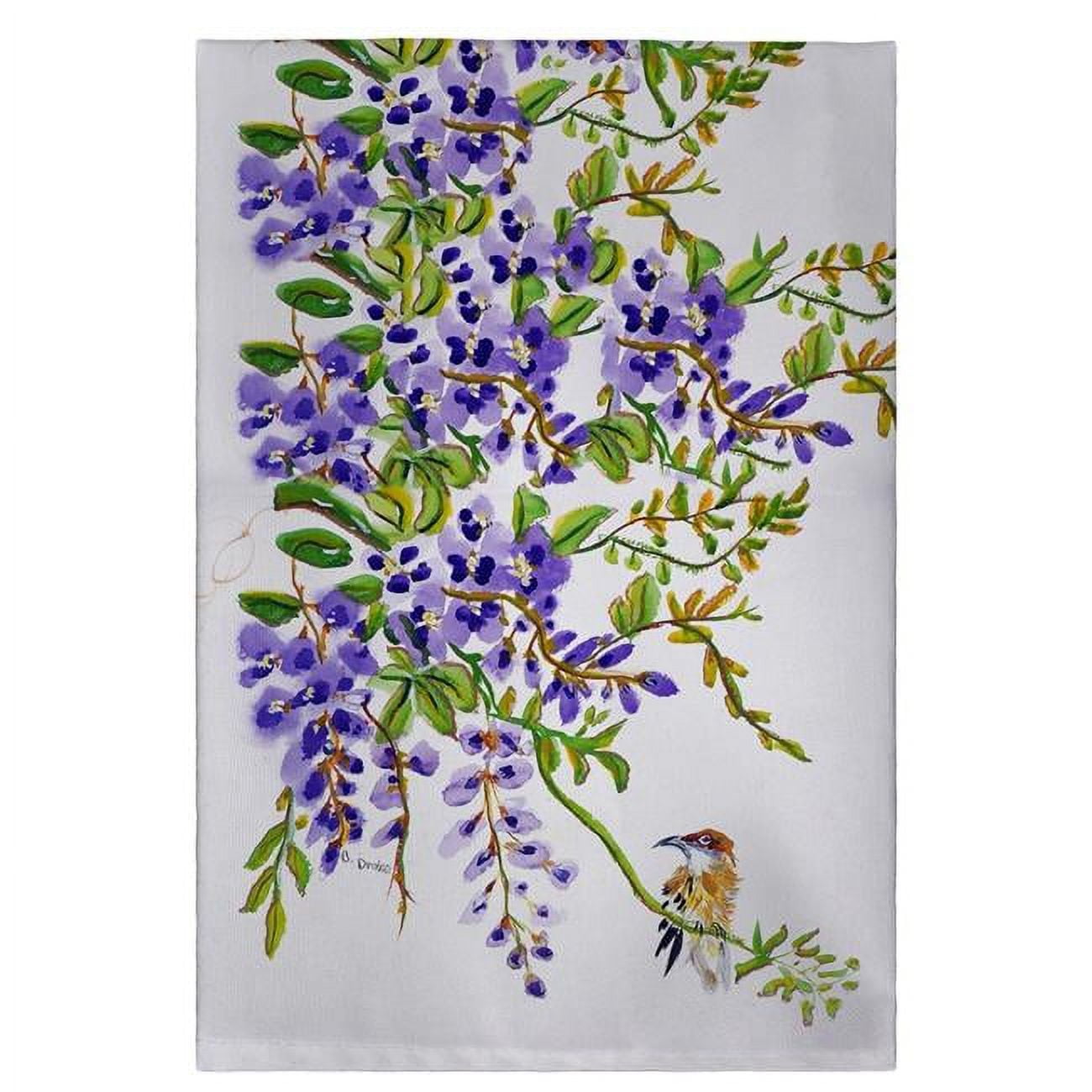 20 x 20 in. Wisteria & Bird Guest Towel