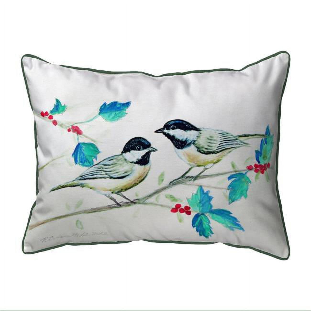16 x 20 in. Christmas Chickadees Large Pillow