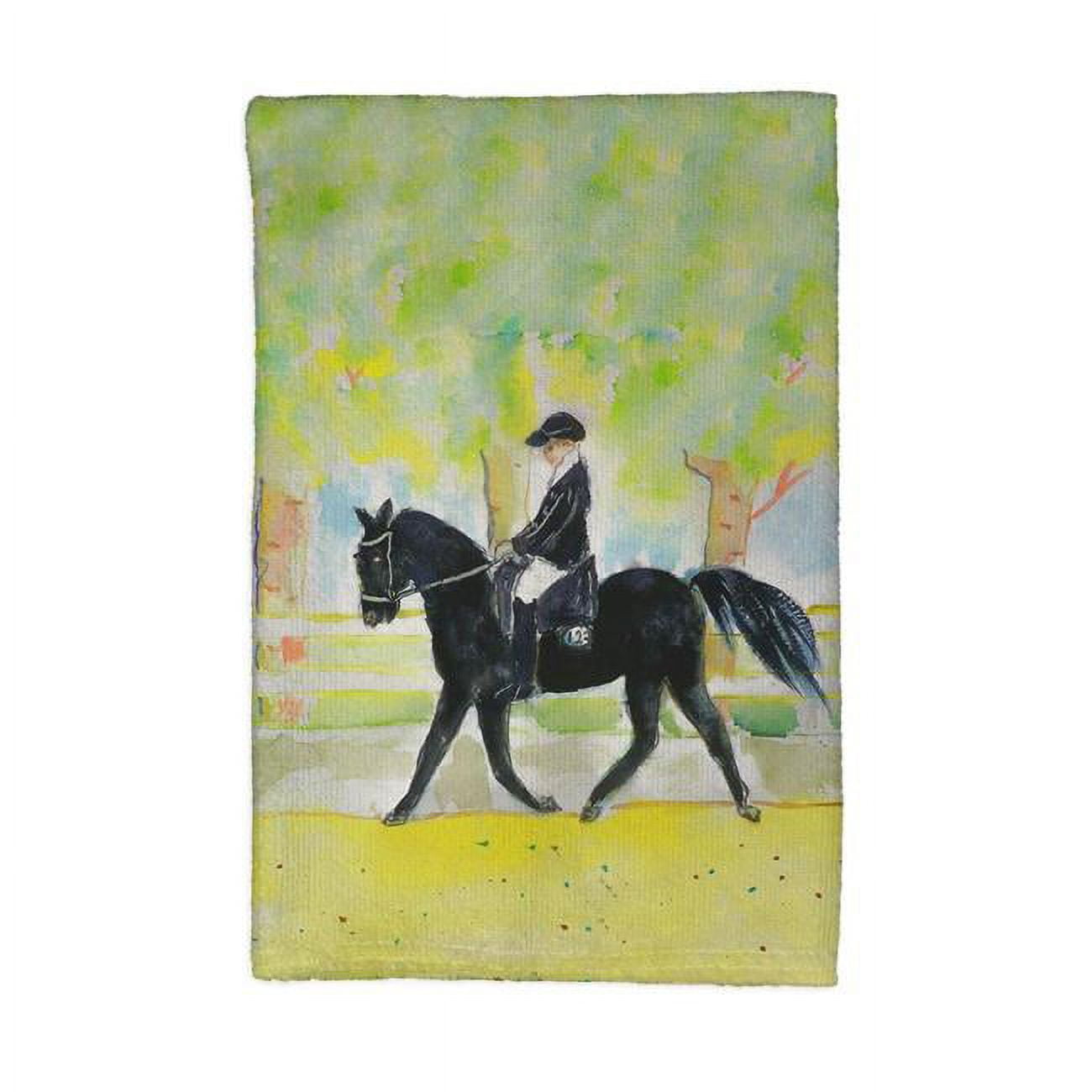 Picture of Betsy Drake KT141 16 x 25 in. Black Horse & Rider Kitchen Towel