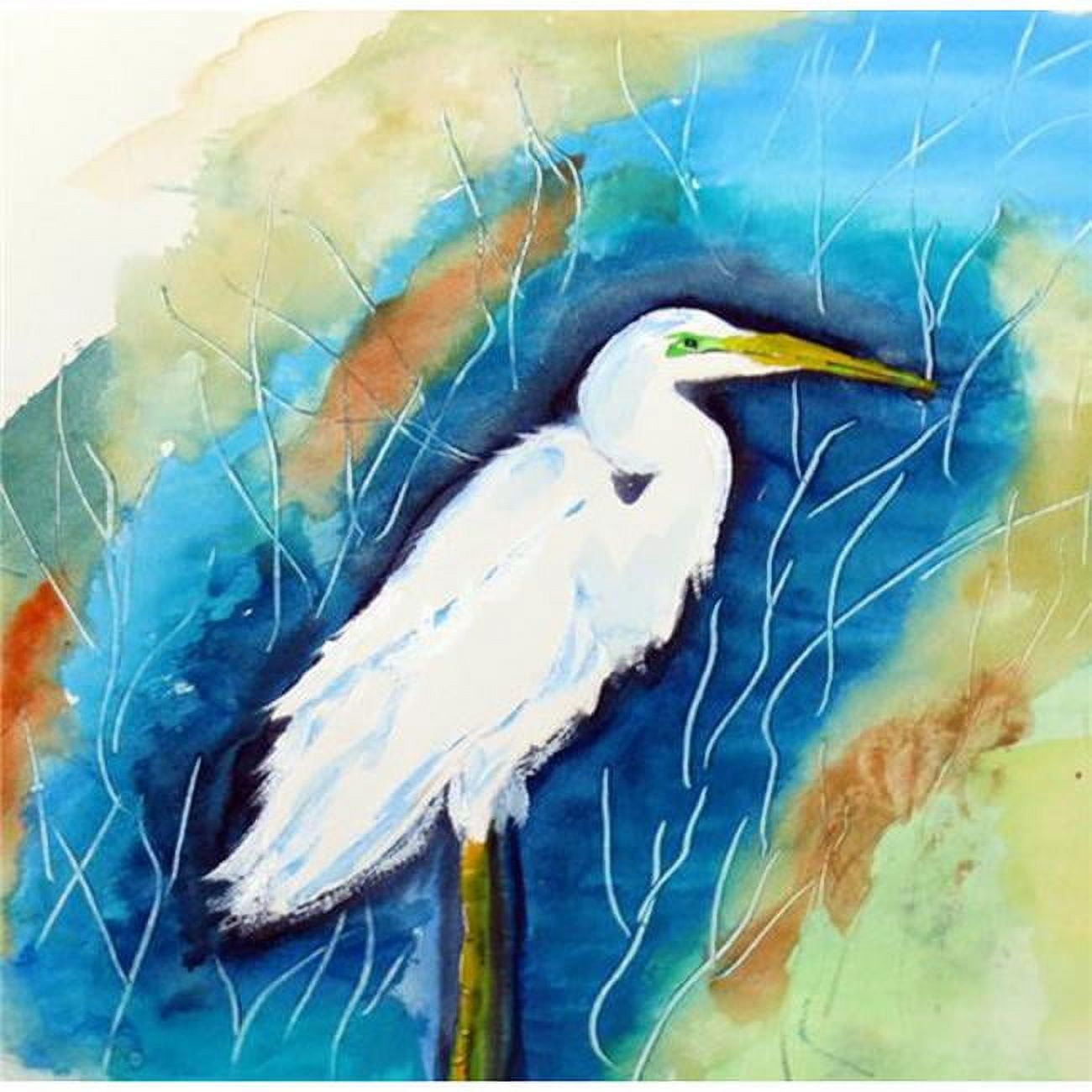 Picture of Betsy Drake KT399 16 x 25 in. Great Egret Right Kitchen Towel