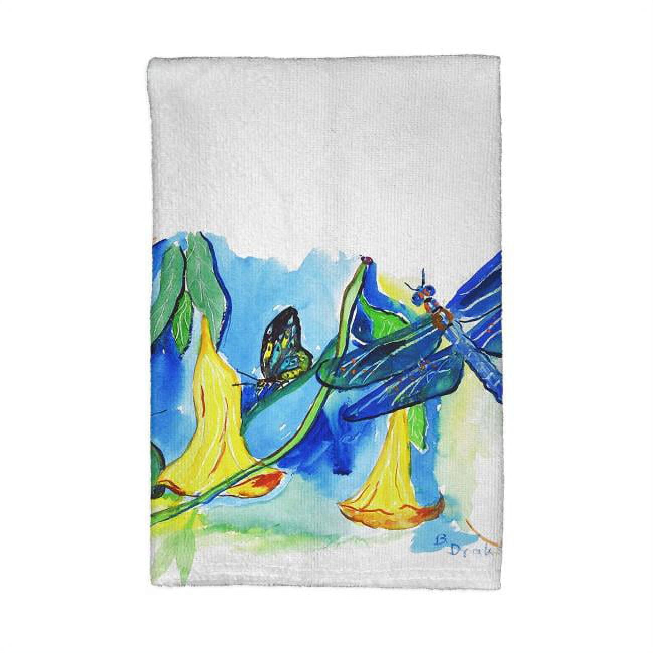 Picture of Betsy Drake KT813 16 x 25 in. Yellow Bells & Dragonfly Kitchen Towel