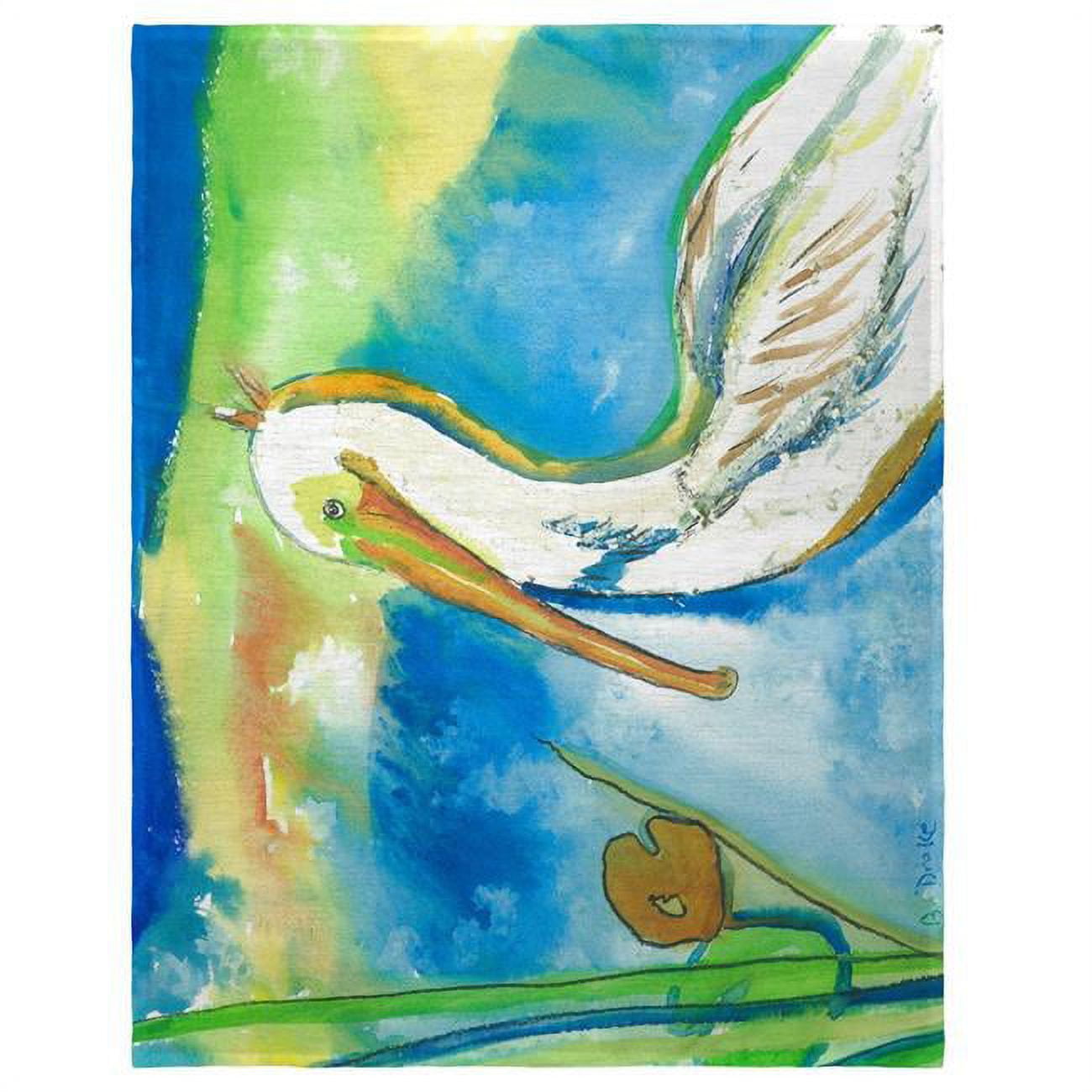 Picture of Betsy Drake PM138 14 x 18 in. White Pelican Place Mat - Set of 4