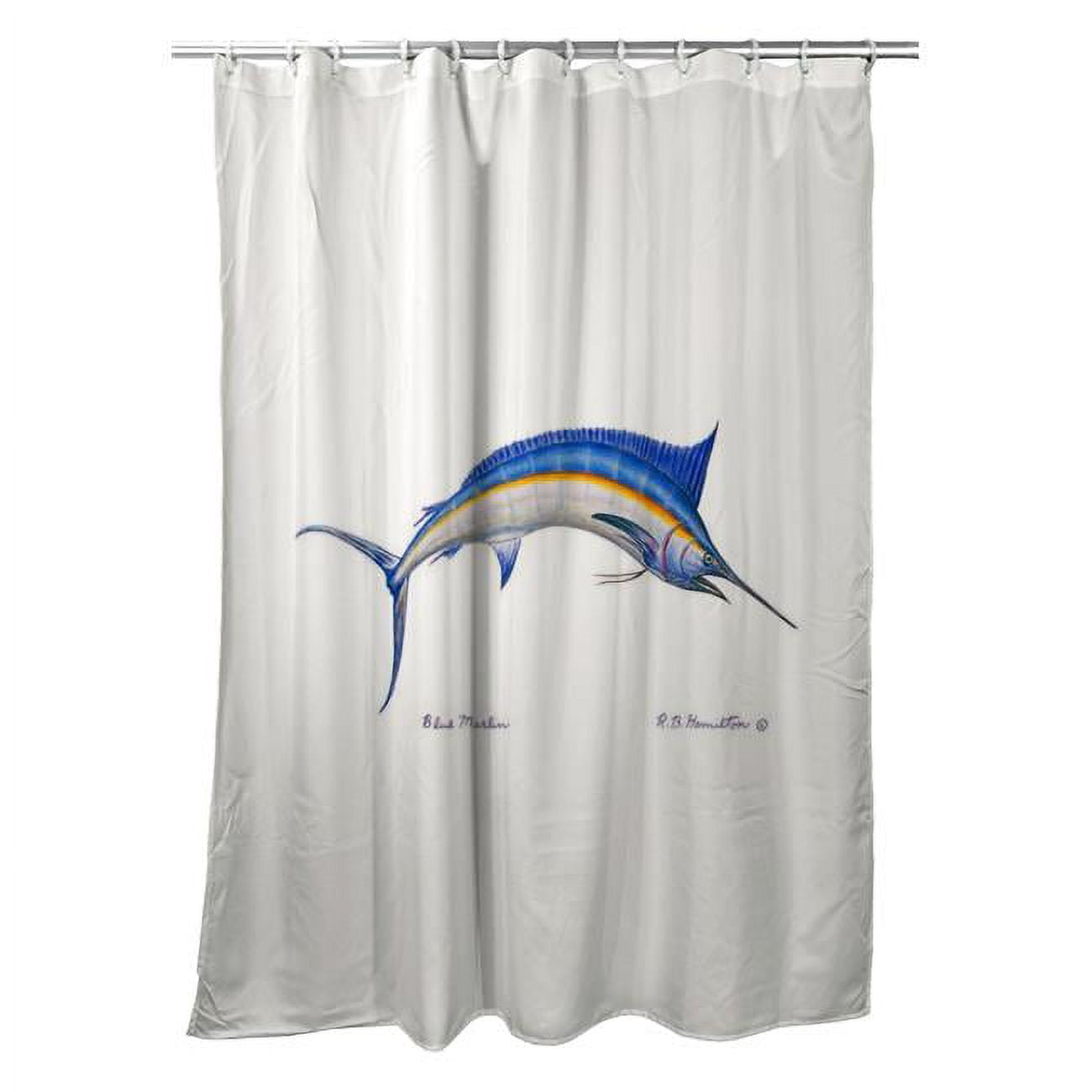 SH015C 70 x 72 in. Blue Marlin Shower Curtain
