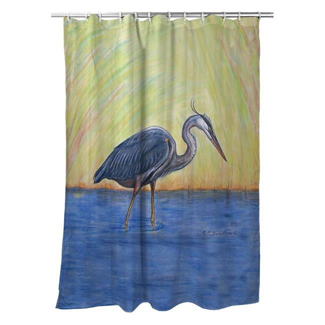 Picture of Betsy Drake SH027 70 x 72 in. Blue Heron Shower Curtain