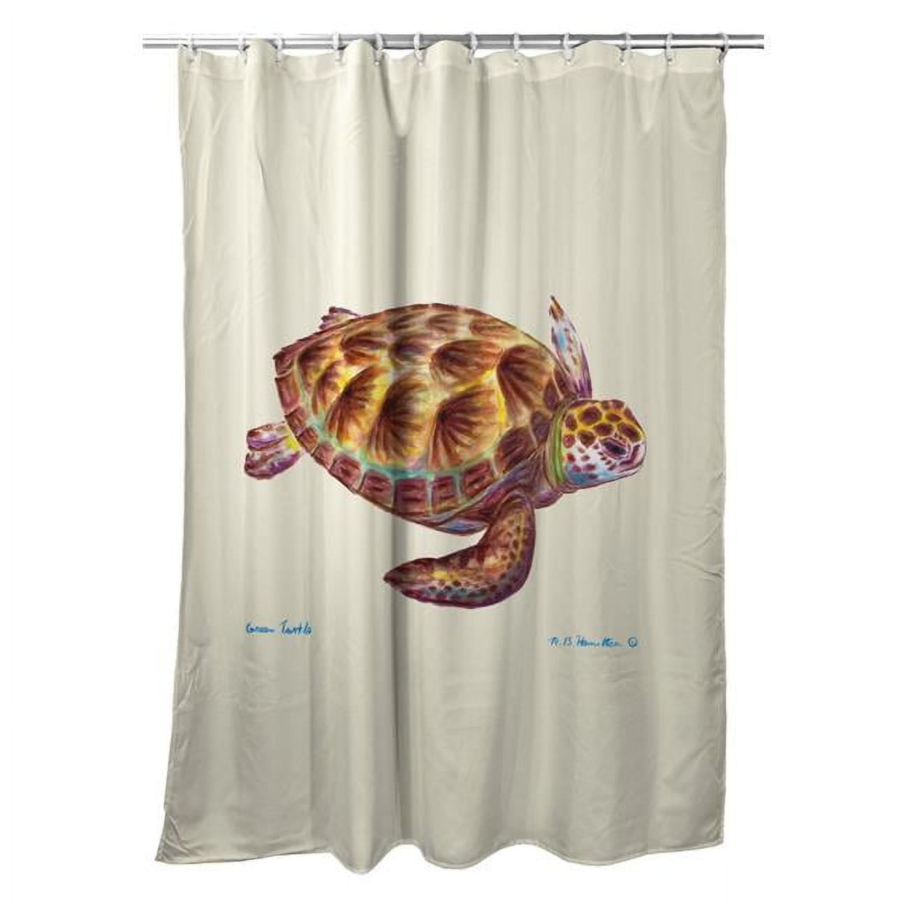 Picture of Betsy Drake SH044 70 x 72 in. Green Sea Turtle Shower Curtain