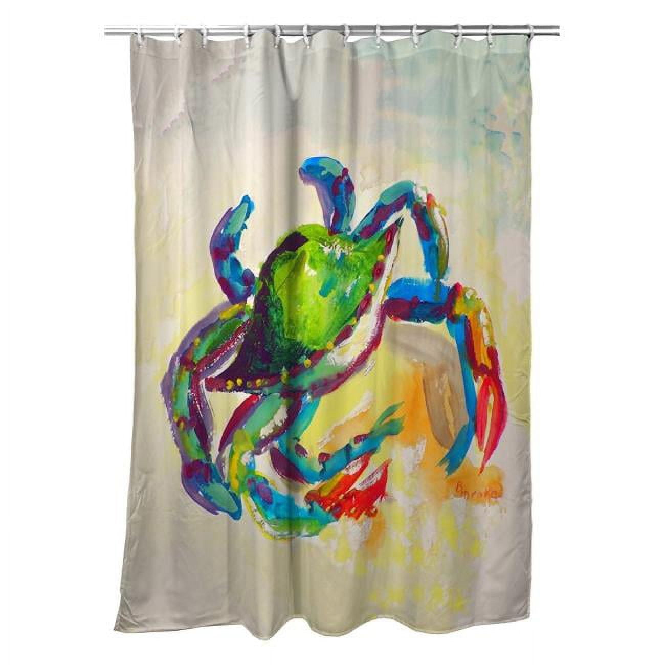 70 x 72 in. Teal Crab Shower Curtain