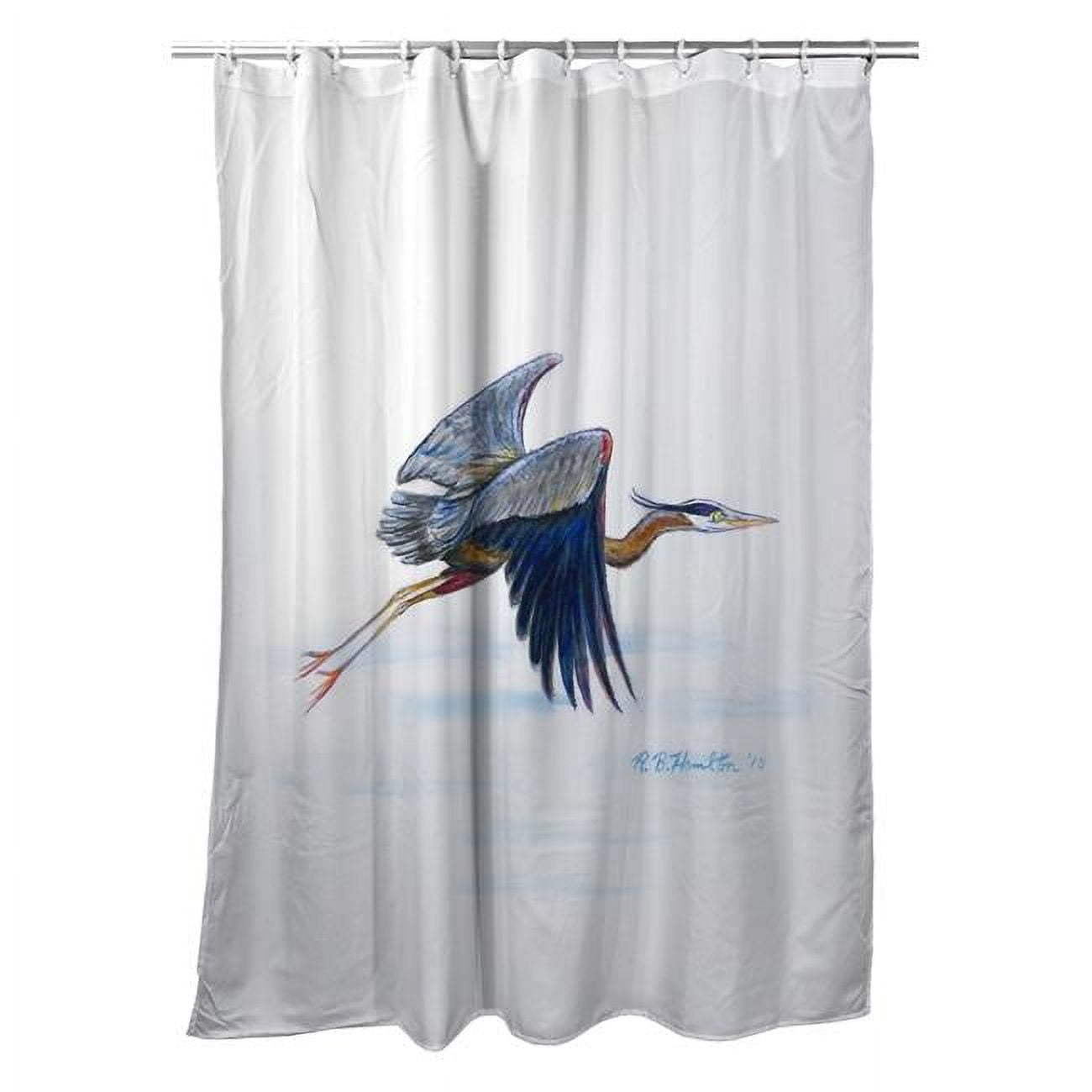 70 x 72 in. Eddies Blue Heron Shower Curtain