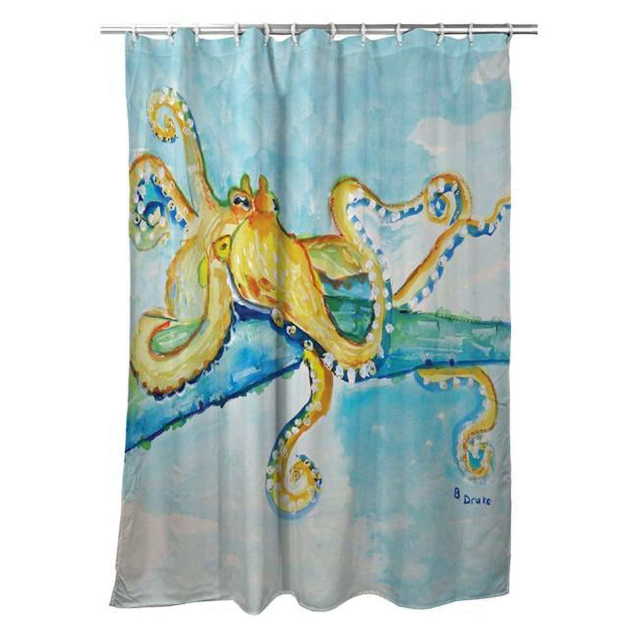70 x 72 in. Gold Octopus Shower Curtain