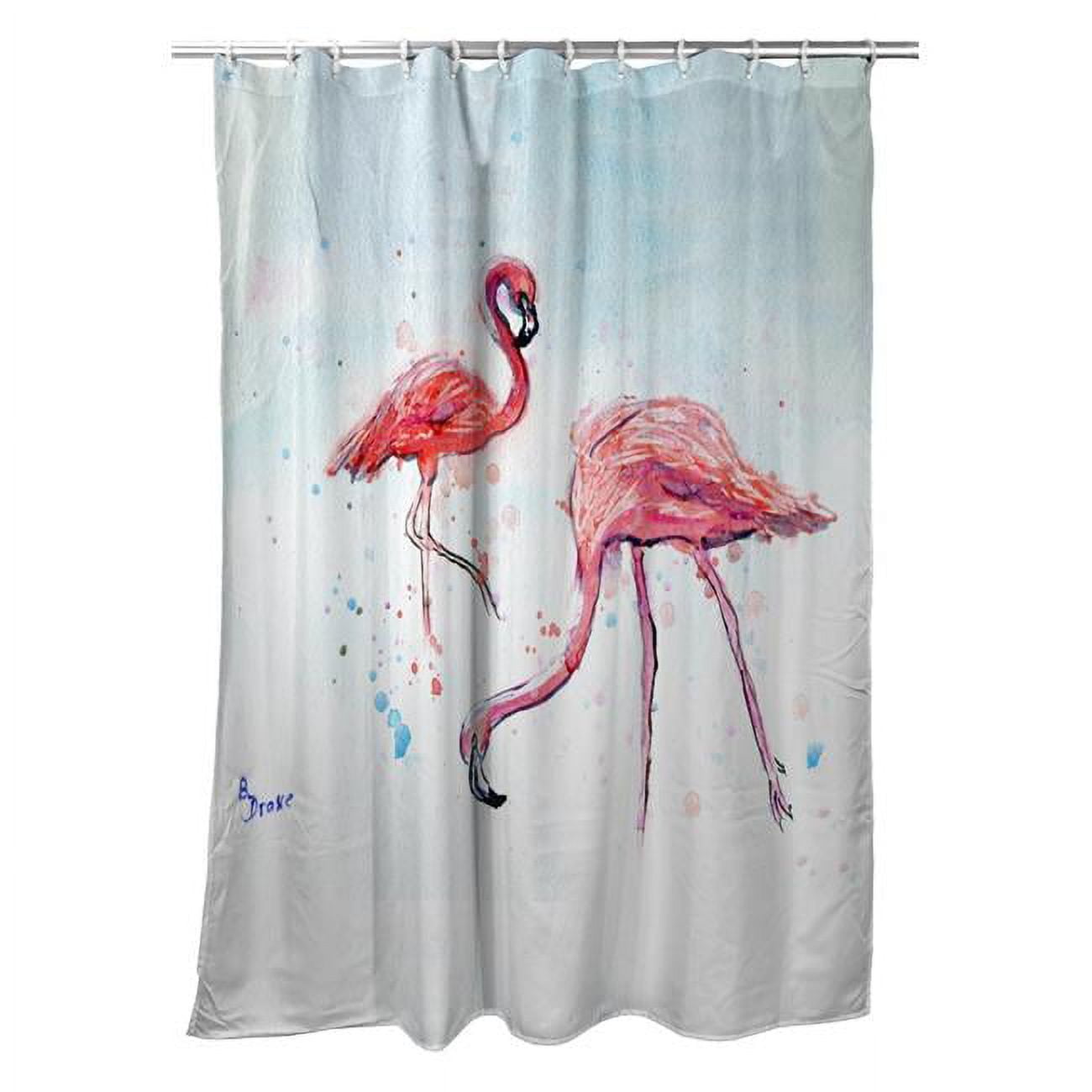70 x 72 in. Betsys Flamingos Shower Curtain