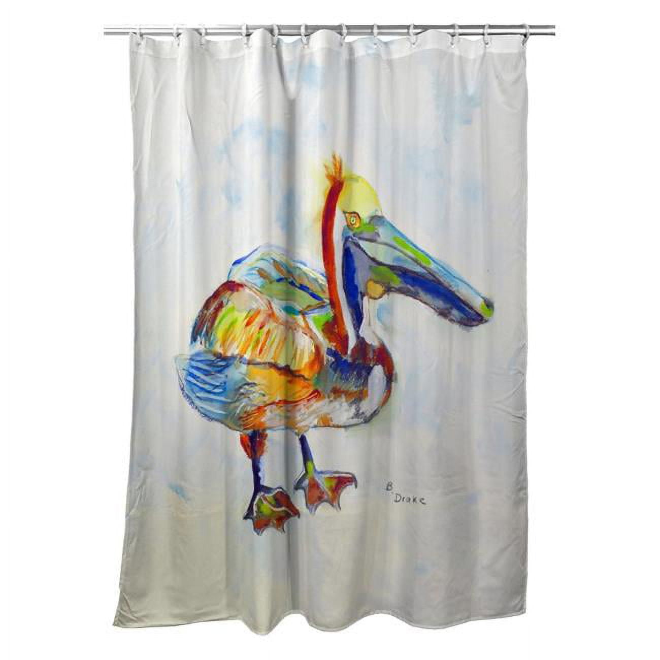 Picture of Betsy Drake SH983A 70 x 72 in. Heathcliff Pelican Shower Curtain