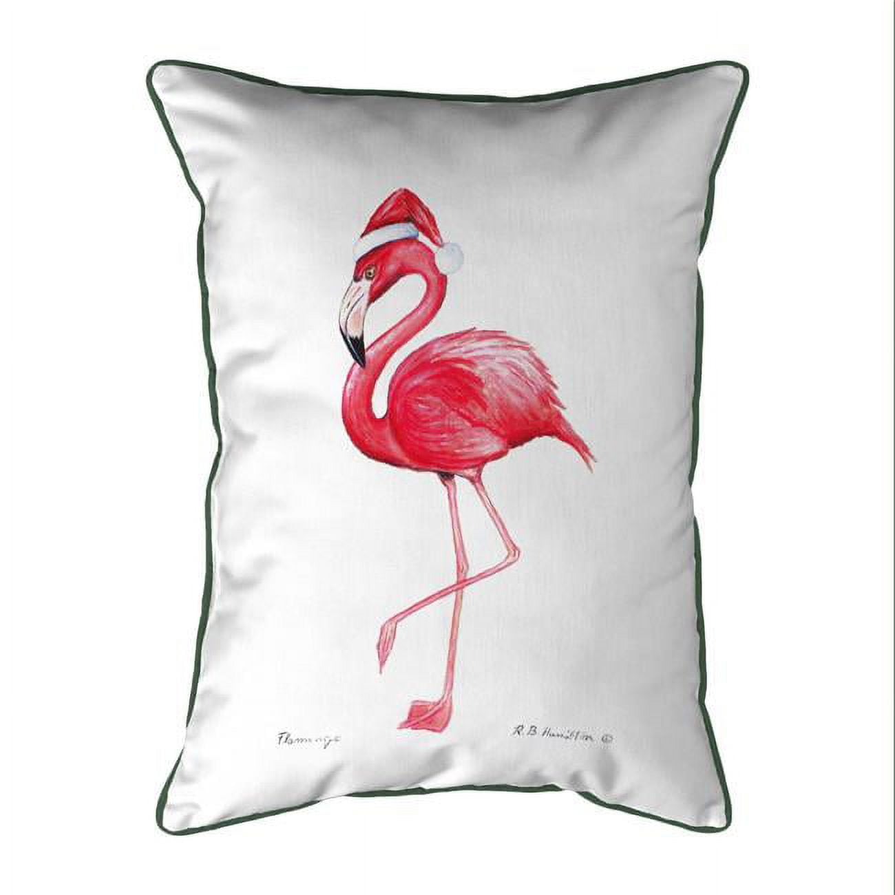 11 x 14 in. Flamingo Santa Small Pillow