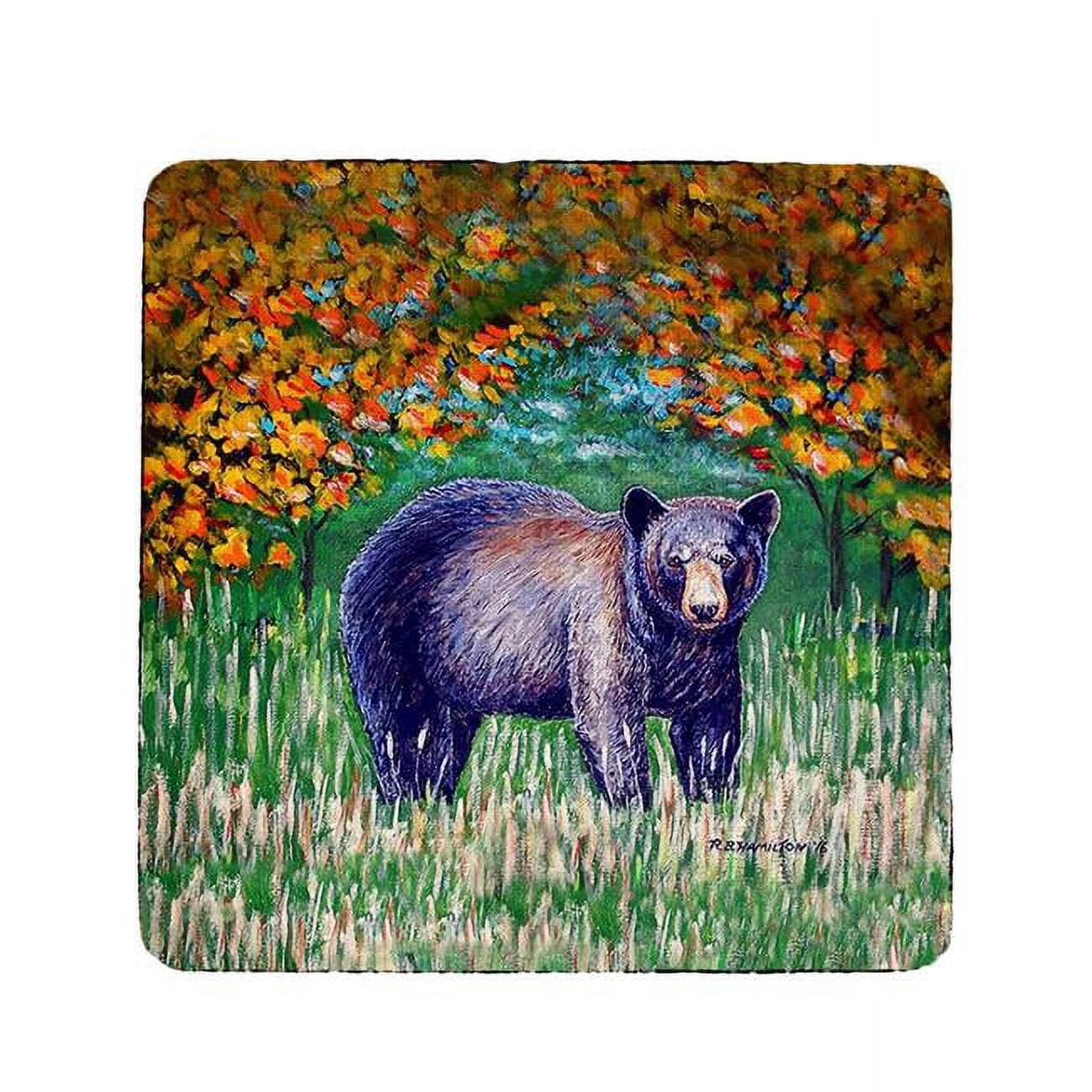 Picture of Betsy Drake CT536 4 x 4 in. Black Bear Coaster - Set of 4