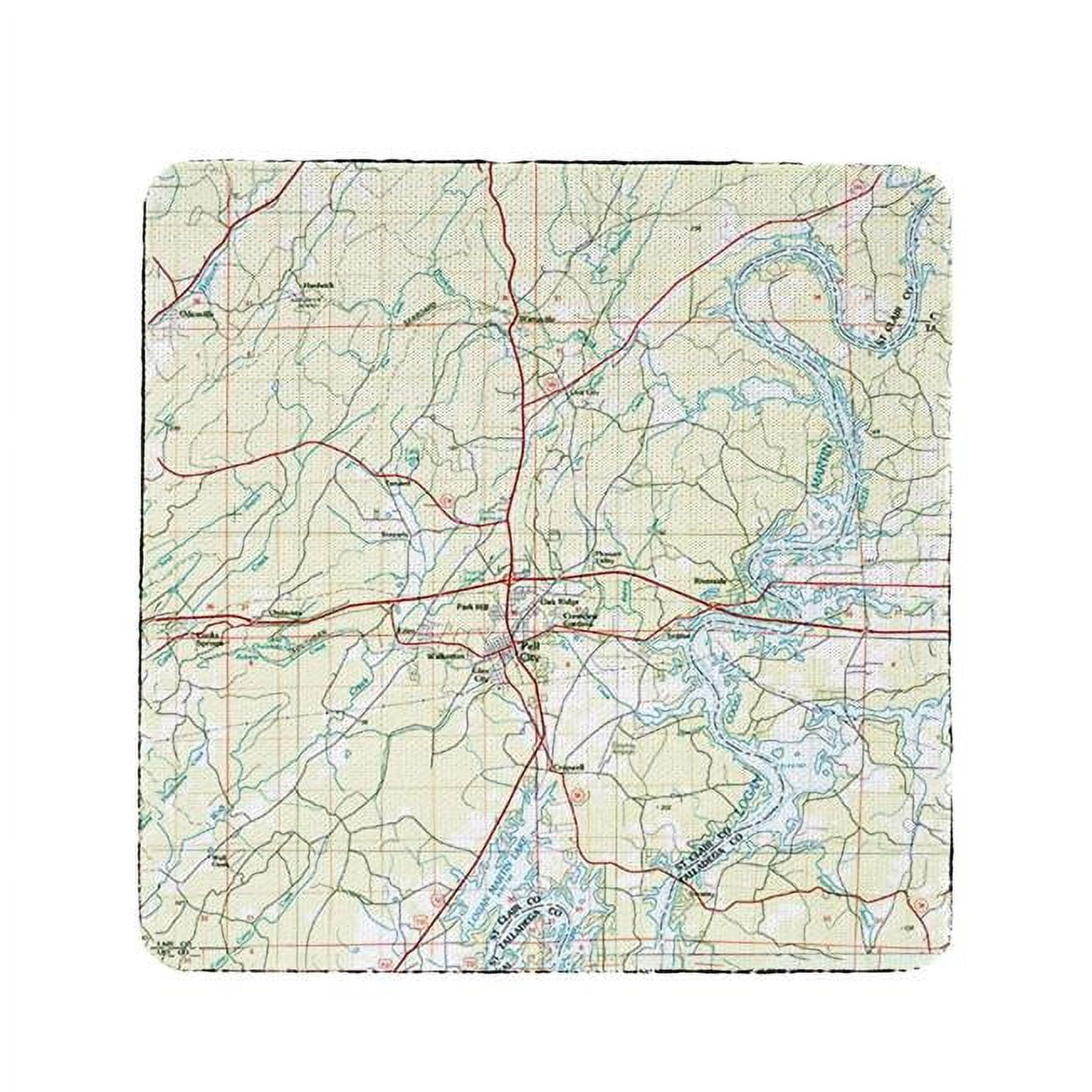 Picture of Betsy Drake CT977 4 x 4 in. Logan Martin Lake, AL Nautical Map Coaster - Set of 4