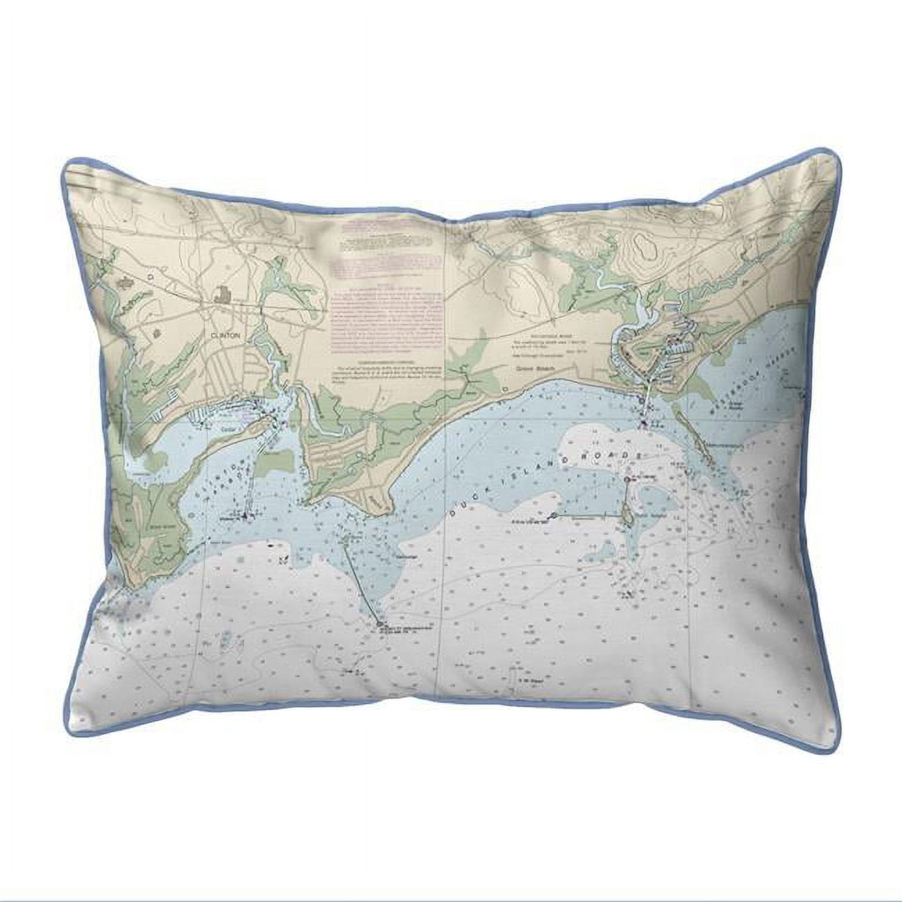Picture of Betsy Drake HJ12374WH 16 x 20 in. Clinton Harbor to Westbrook Harbor&#44; CT Nautical Map Large Corded Indoor & Outdoor Pillow