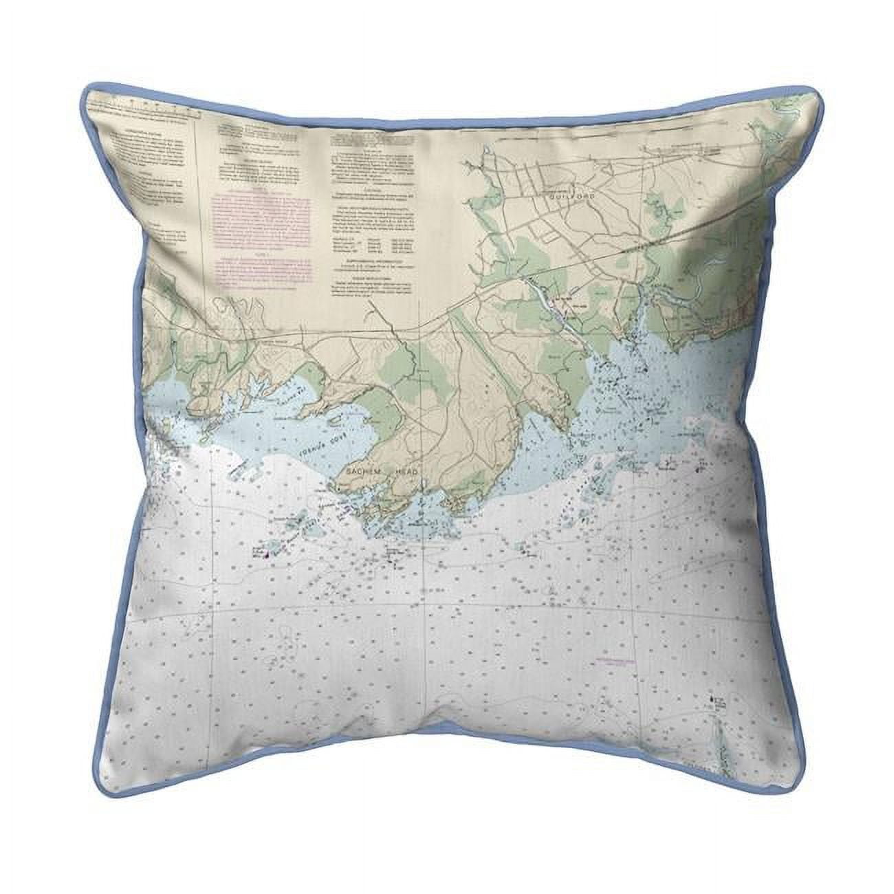 Picture of Betsy Drake HJ12373GP 18 x 18 in. Guilford Point&#44; CT Nautical Map Large Corded Indoor & Outdoor Pillow