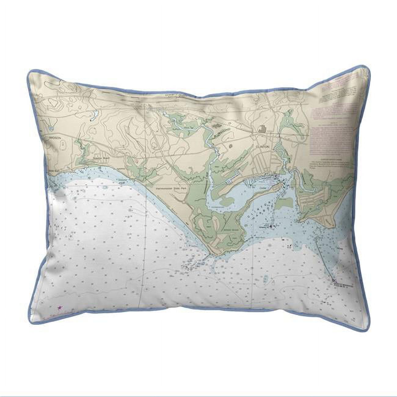 20 x 24 in. Madison Reef to Kelsey Point, CT Nautical Map Extra Large Zippered Indoor & Outdoor Pillow