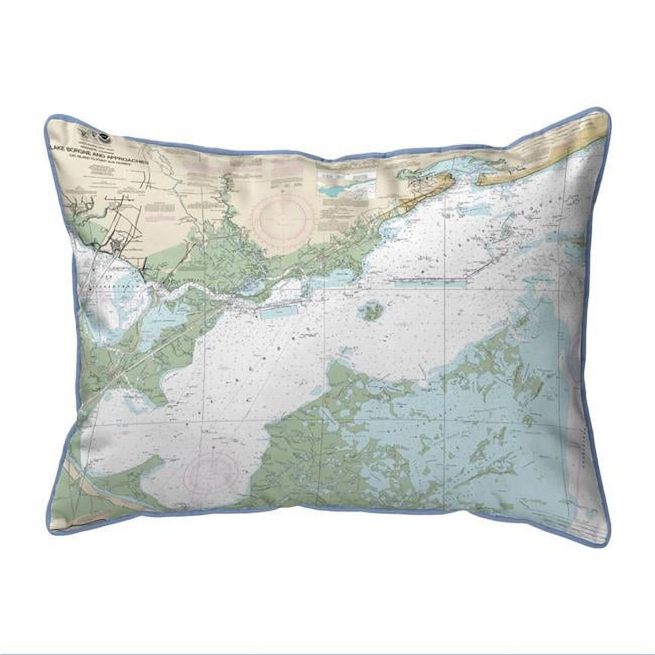 Picture of Betsy Drake HJ11371 16 x 20 in. Lake Borgne & Approaches&#44; LA Nautical Map Large Corded Indoor & Outdoor Pillow