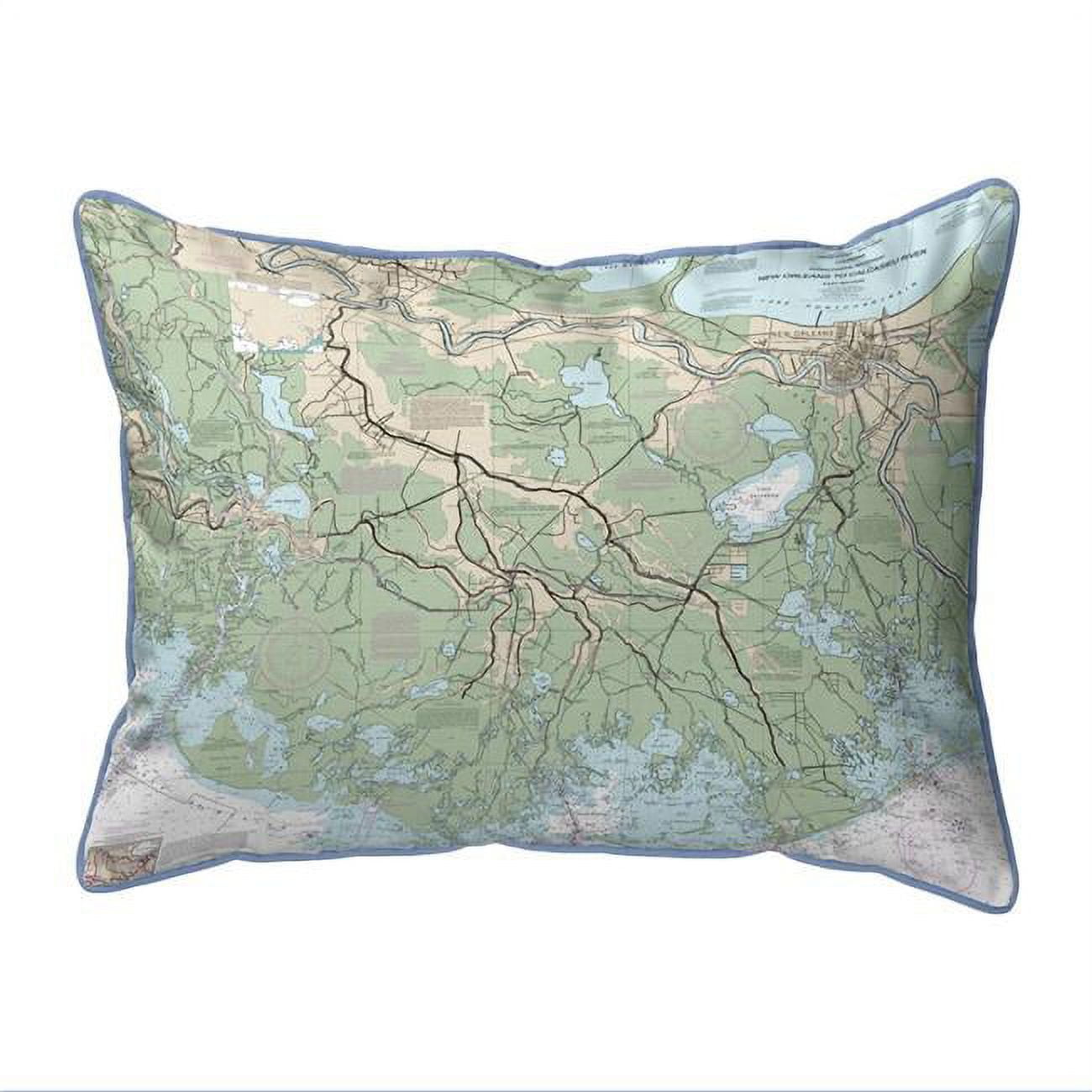 Picture of Betsy Drake HJ11352TH 16 x 20 in. New Orleans to Calcasieu River&#44; LA Nautical Map Large Corded Indoor & Outdoor Pillow