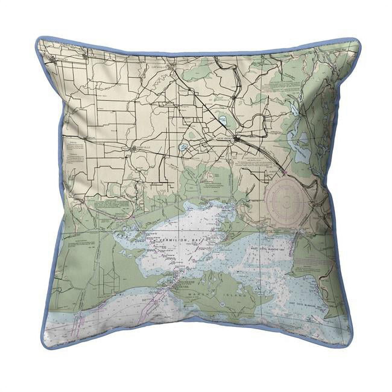 Picture of Betsy Drake HJ11345NI 18 x 18 in. Vermilion Bay&#44; LA Nautical Map Large Corded Indoor & Outdoor Pillow