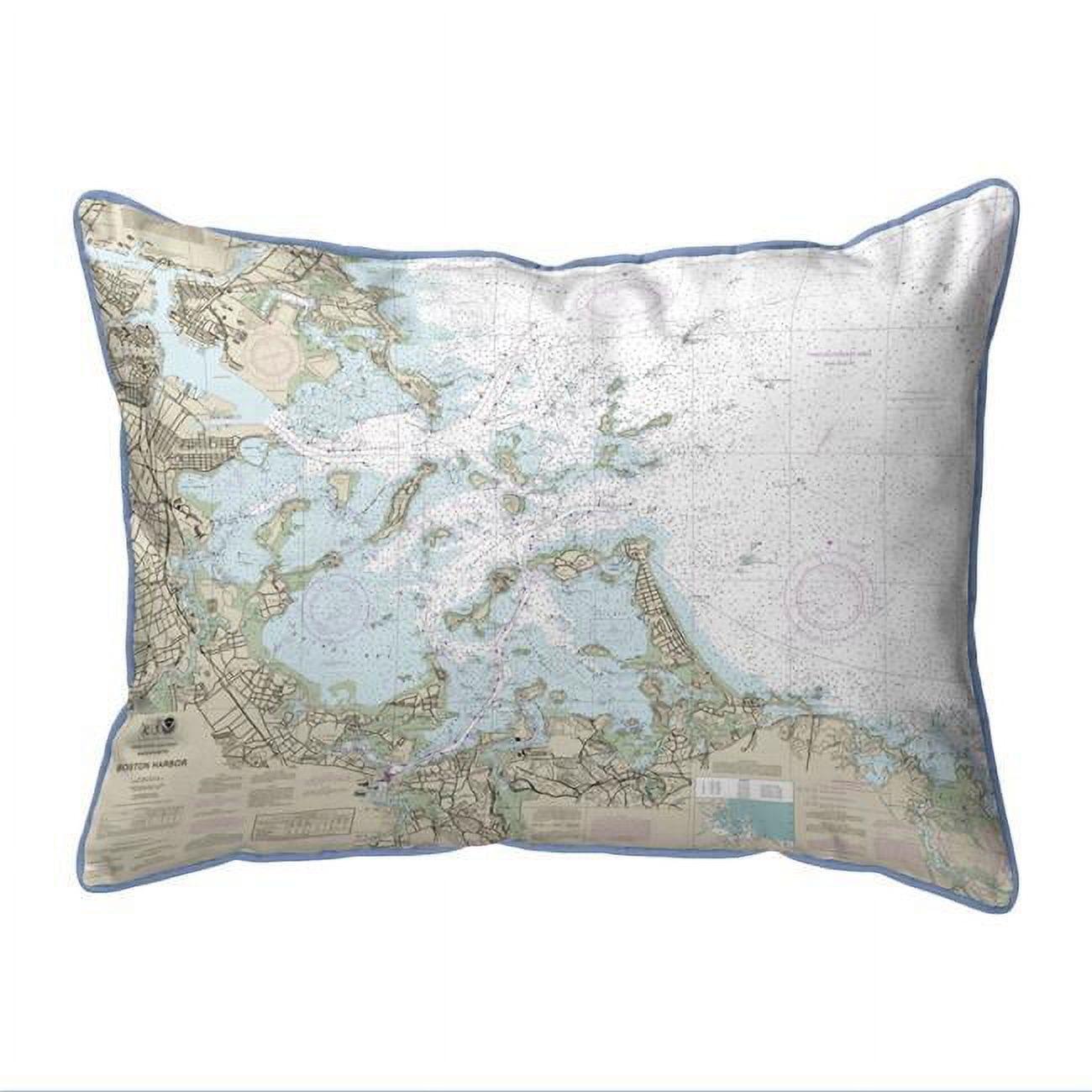 Picture of Betsy Drake HJ13270BH 16 x 20 in. Boston Harbor&#44; MA Nautical Map Large Corded Indoor & Outdoor Pillow
