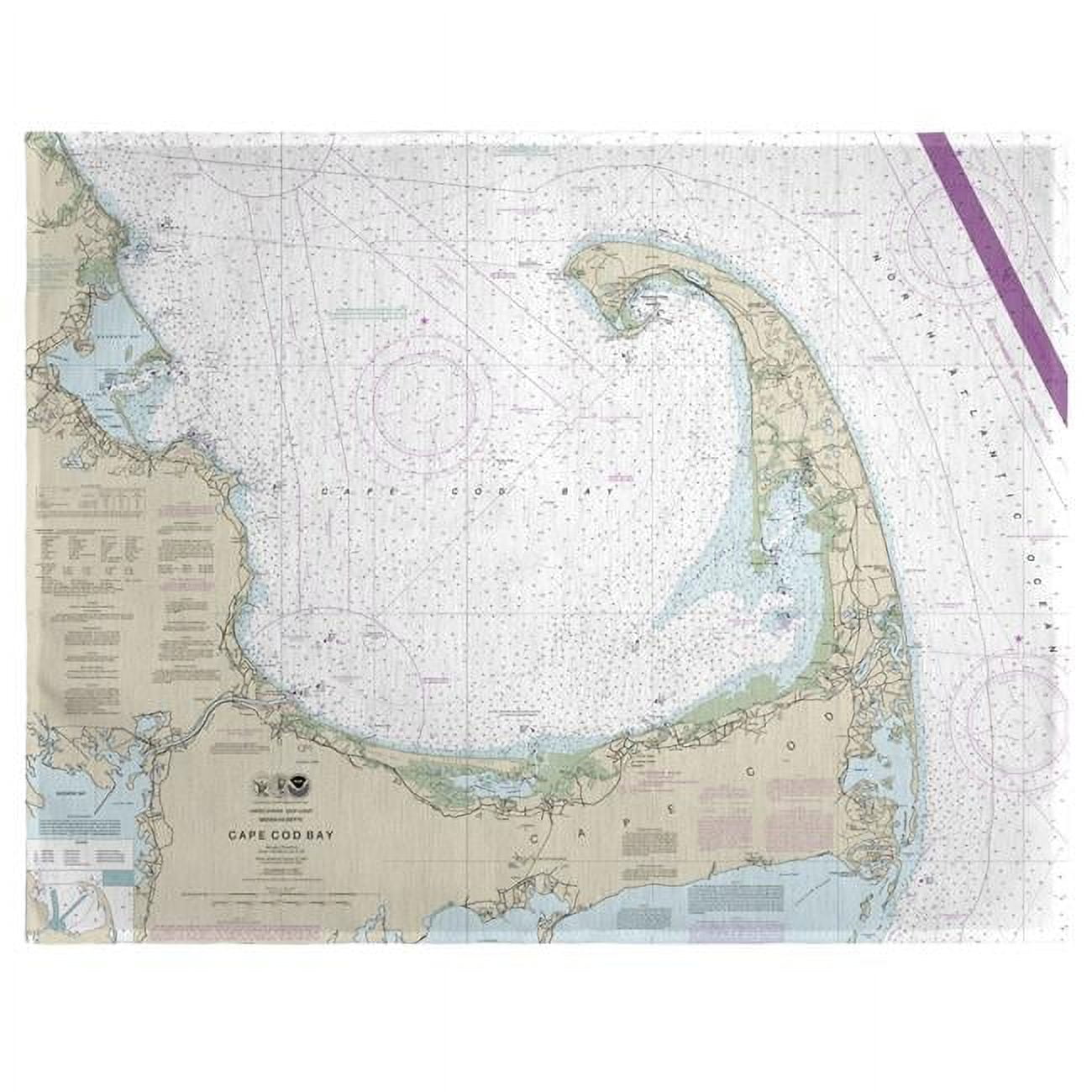 Picture of Betsy Drake PM13246 14 x 18 in. Cape Cod Bay, MA Nautical Map Place Mat - Set of 4